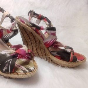 Women Sandal Wedge Shoes Size 8 Multi-Colors